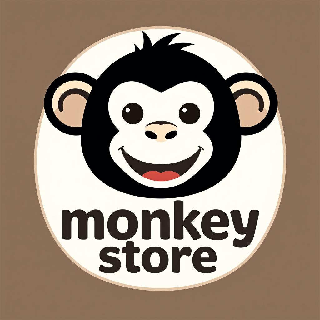  design a logo, , with the text 'monkey store'.