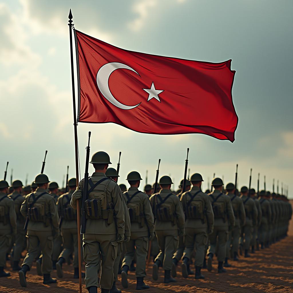  an army with a flag written stellary army on the flag