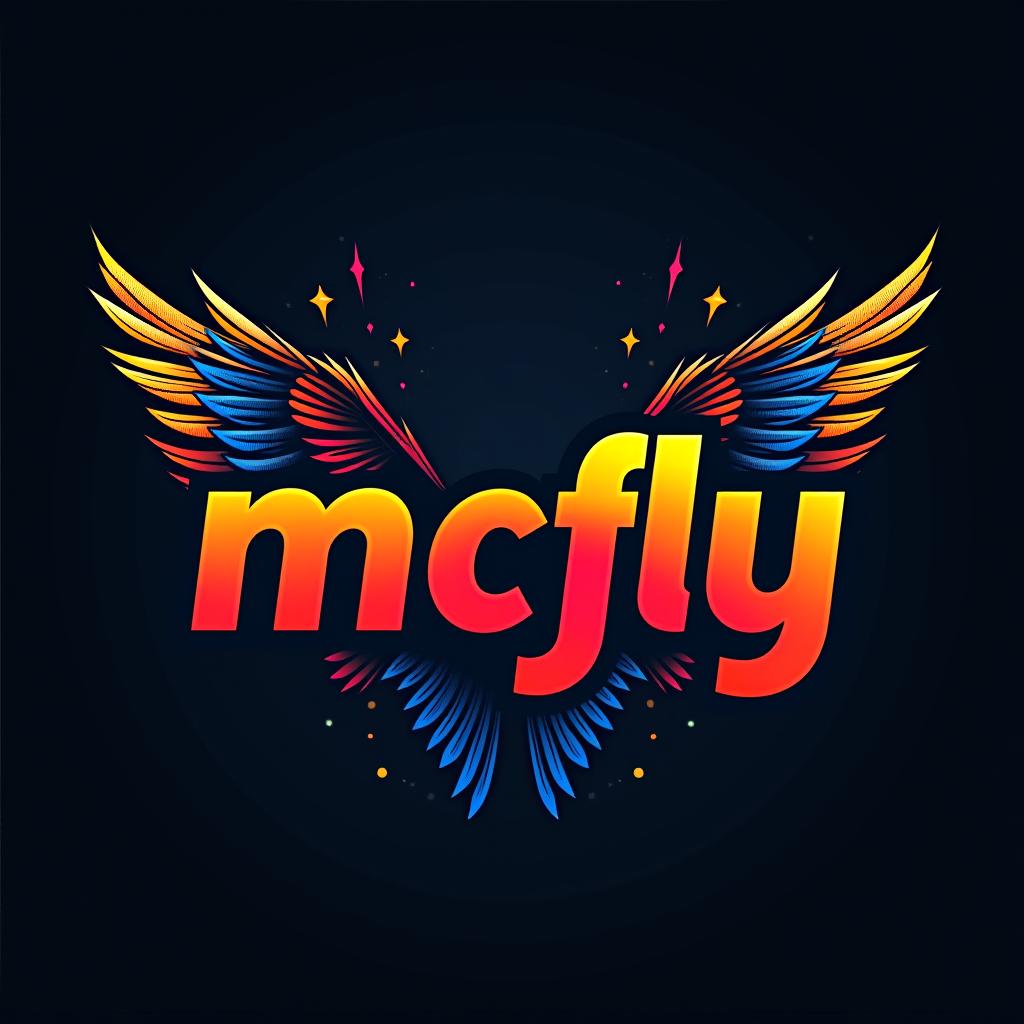  design a logo, estilo call of duty, colores brillantes , with the text 'mcfly'.