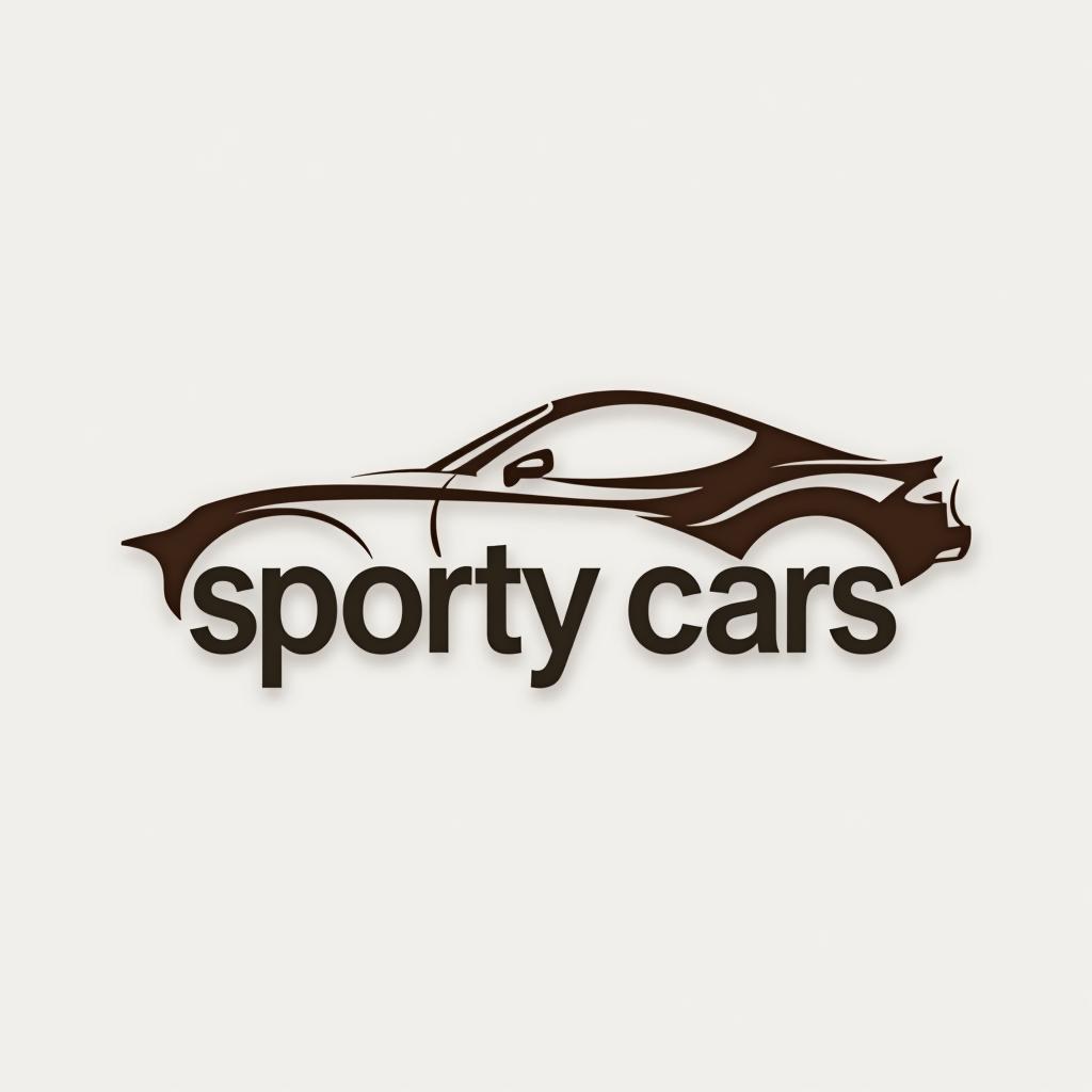  design a logo une voiture en or, minimaliste, avec fond couleur blanc, with the text 'sporty cars'.