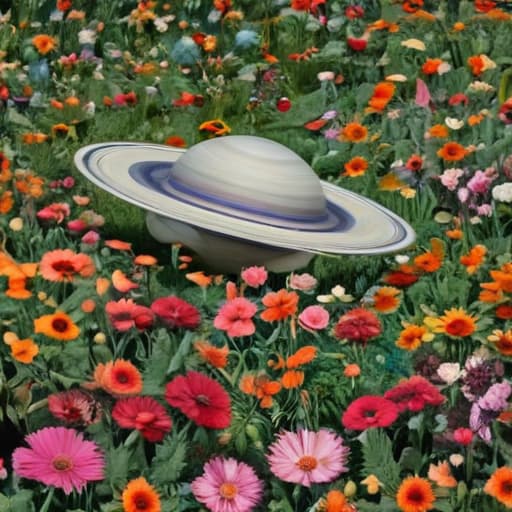 saturn album with a field of flowers