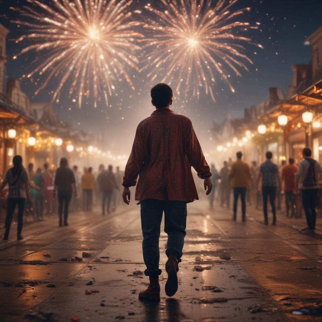 (((masterpiece))),(((best quality))), 8k, high detailed, ultra detailed, Labor Day celebration, ((bright future)), hope, lanterns, fireworks, (people dancing), (festive decorations) hyperrealistic, full body, detailed clothing, highly detailed, cinematic lighting, stunningly beautiful, intricate, sharp focus, f/1. 8, 85mm, (centered image composition), (professionally color graded), ((bright soft diffused light)), volumetric fog, trending on instagram, trending on tumblr, HDR 4K, 8K