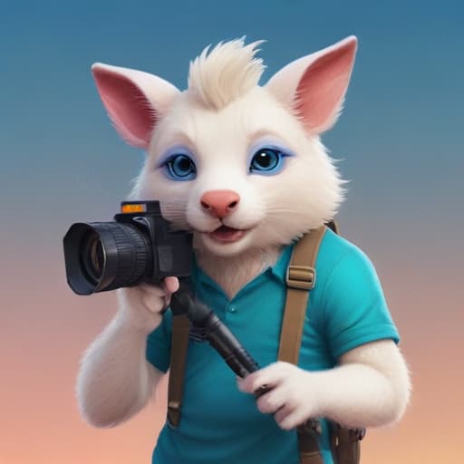 Animal with video camera for YouTube channel avatar in Мультфильм style