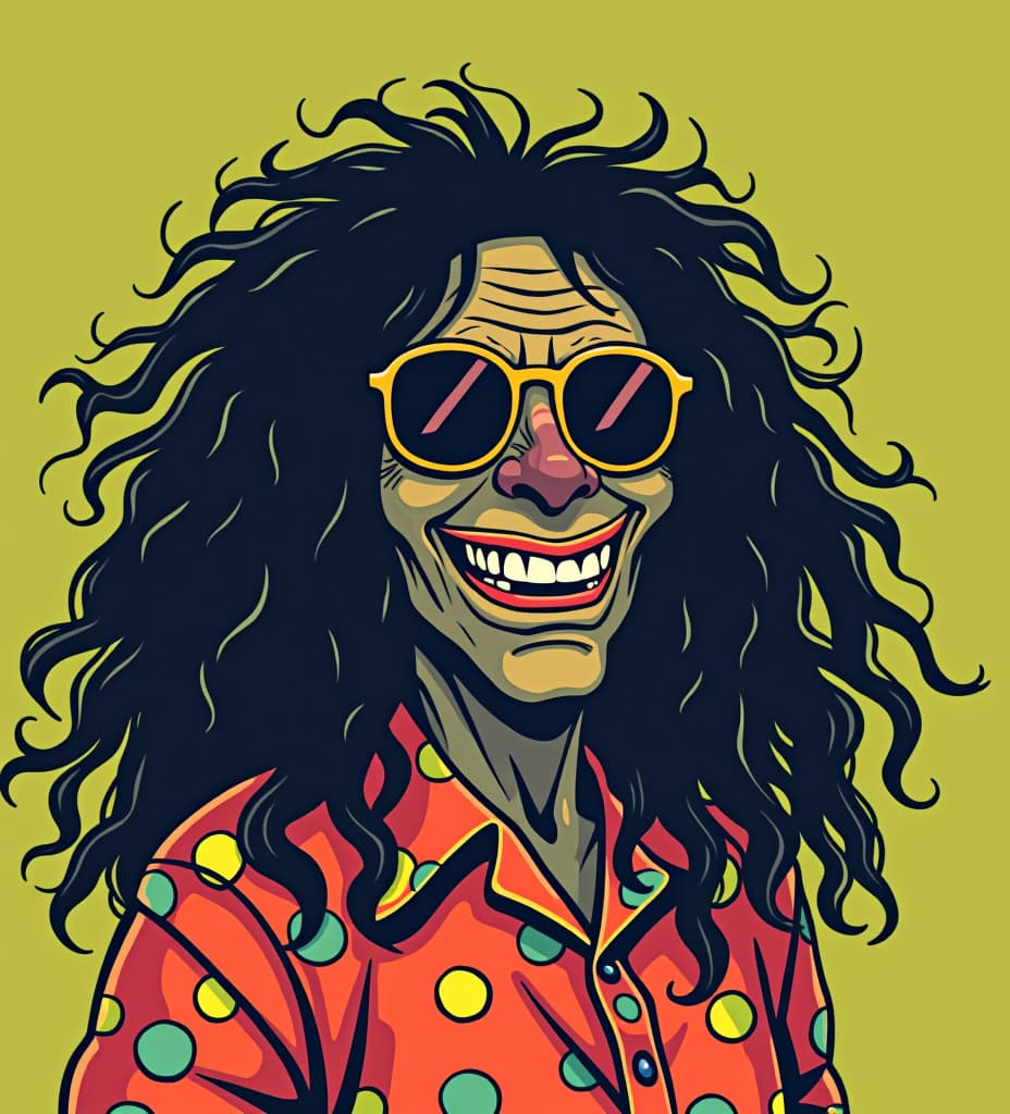  illustrated vector version of old gregg, from mighty boosh.