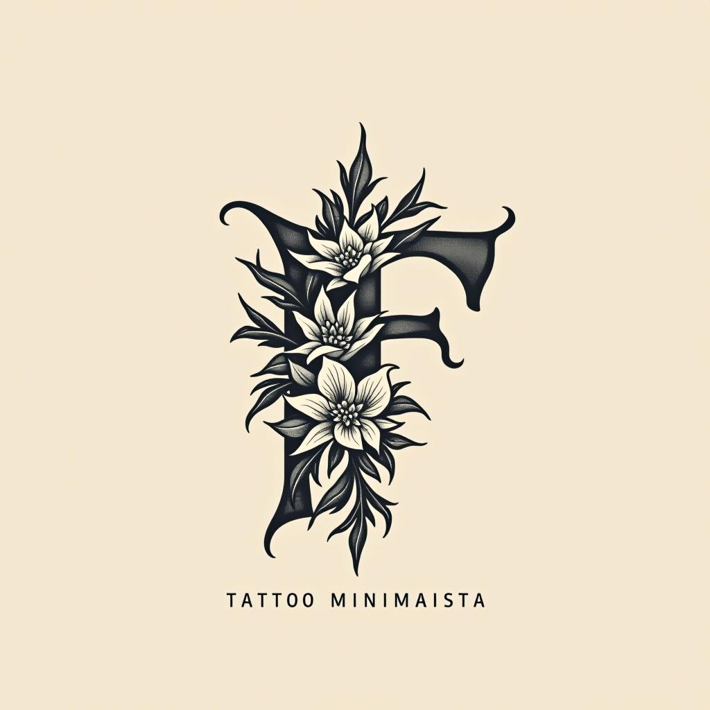  design a logo, minimalista tattoo f, with the text 'tattoo minimalista'.