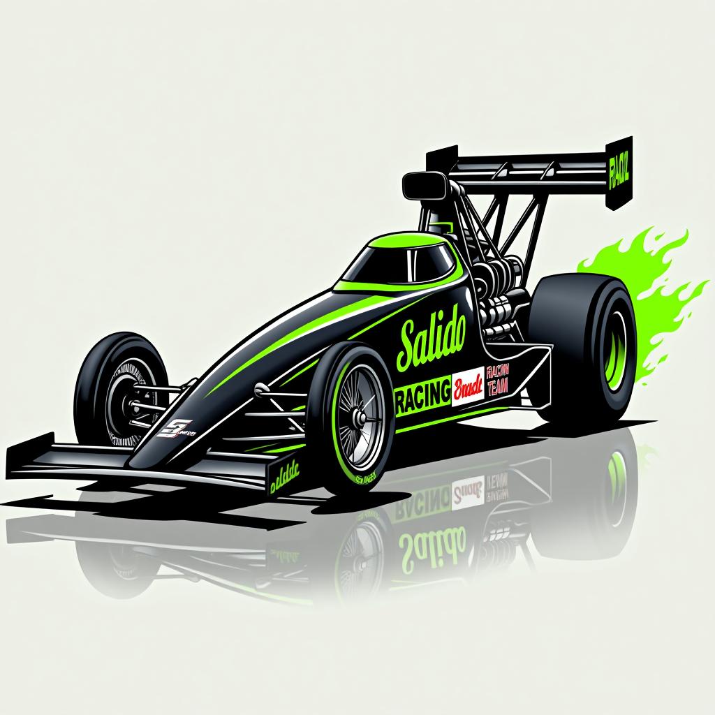  design a logo, salido racing team, use a black and green dragster