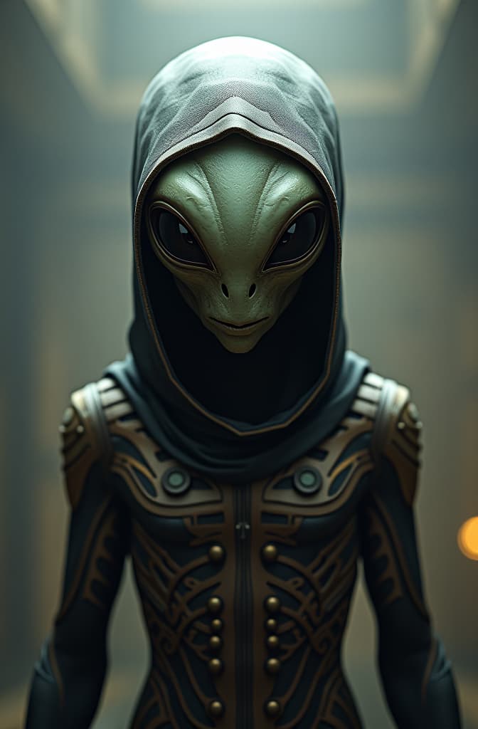  alien from area 51 hyperrealistic, full body, detailed clothing, highly detailed, cinematic lighting, stunningly beautiful, intricate, sharp focus, f/1. 8, 85mm, (centered image composition), (professionally color graded), ((bright soft diffused light)), volumetric fog, trending on instagram, trending on tumblr, HDR 4K, 8K