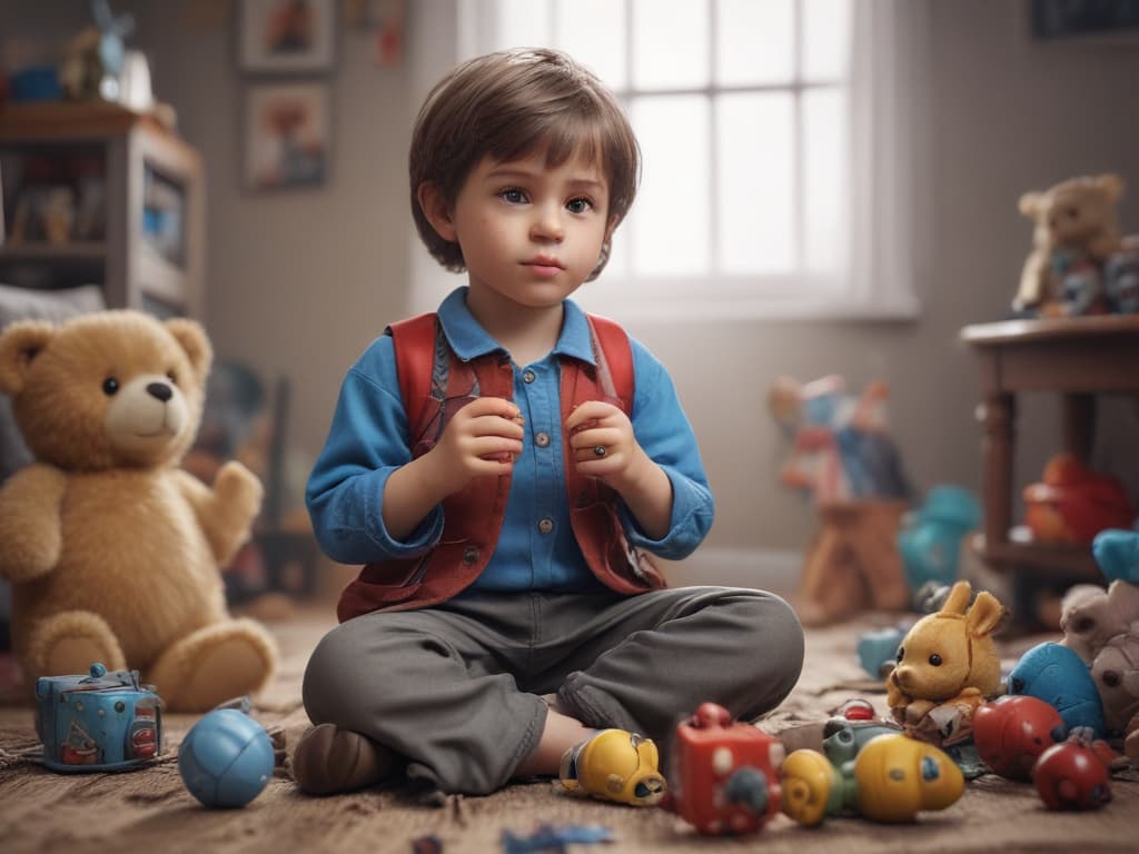 ultra realistic ((ultra realistic ((a child sharing toys and saying please)))) hyperrealistic, full body, detailed clothing, highly detailed, cinematic lighting, stunningly beautiful, intricate, sharp focus, f/1. 8, 85mm, (centered image composition), (professionally color graded), ((bright soft diffused light)), volumetric fog, trending on instagram, trending on tumblr, HDR 4K, 8K