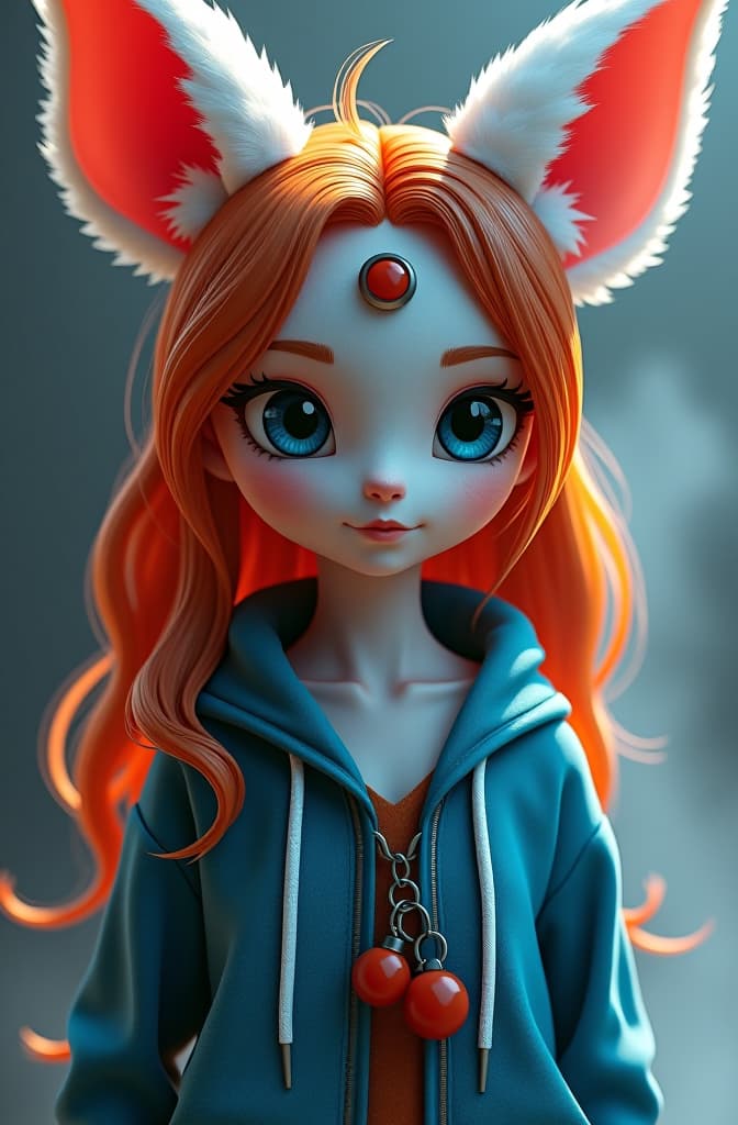  crear a una chica de digimon niña elegida con su digimo la chica debe ser color de cabello castaño con degrado, animacion digimon,color de piel blanca rpa moderna simple un lazo en el cabello ropa azul en diferente tonalidad hyperrealistic, full body, detailed clothing, highly detailed, cinematic lighting, stunningly beautiful, intricate, sharp focus, f/1. 8, 85mm, (centered image composition), (professionally color graded), ((bright soft diffused light)), volumetric fog, trending on instagram, trending on tumblr, HDR 4K, 8K