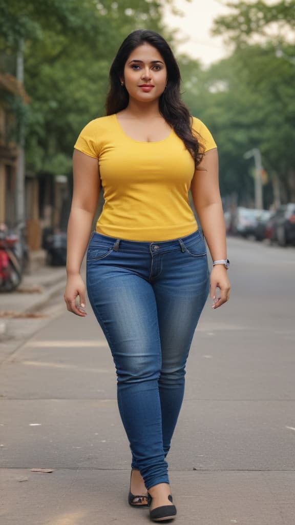 ((masterpiece)),(((best quality))), 8k, high detailed, ultra detailed, Indian girl transformation from chubby fat to fit in tight jeans and sleeveless yellow top, Indian girl, ((body transformation)), chubby, fat, fit, tight jeans, sleeveless yellow top hyperrealistic, full body, detailed clothing, highly detailed, cinematic lighting, stunningly beautiful, intricate, sharp focus, f/1. 8, 85mm, (centered image composition), (professionally color graded), ((bright soft diffused light)), volumetric fog, trending on instagram, trending on tumblr, HDR 4K, 8K