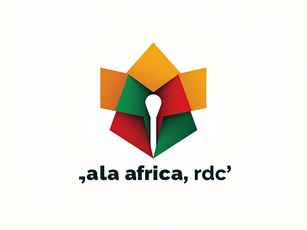  design a logo, in a origami style. génie, excellence, créateur , with the text 'ala africa rdc'.