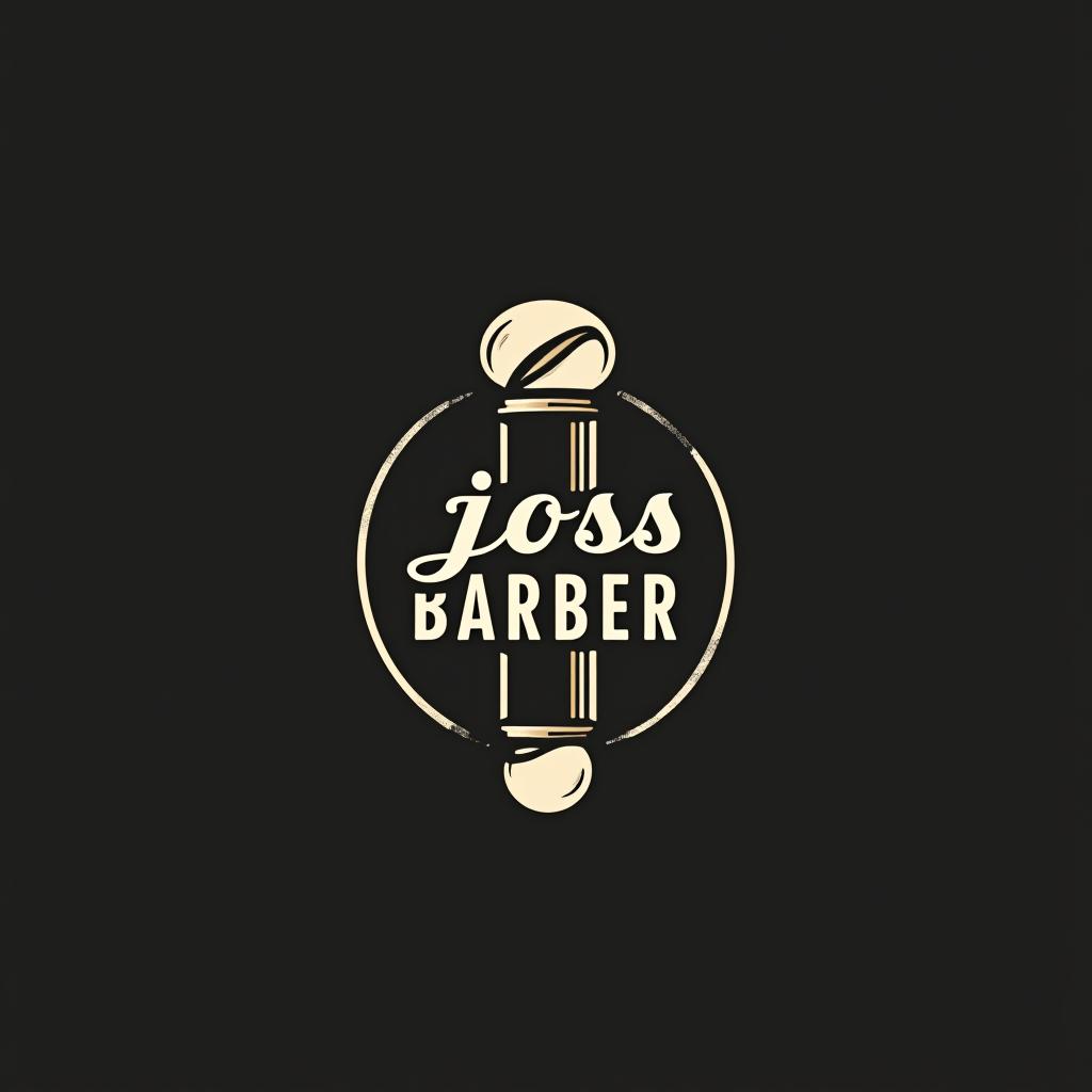  design a logo, barbería minimalista fuente de letra cursiva , with the text 'joss barber'.