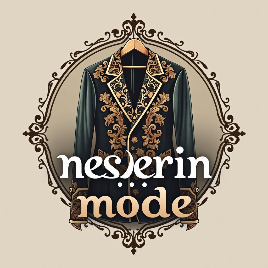  design a logo, in a realism style. für ein kleiderladen im eleganten stil und sehr auffällig mit kleidern im logo , with the text 'nesrin mode '.