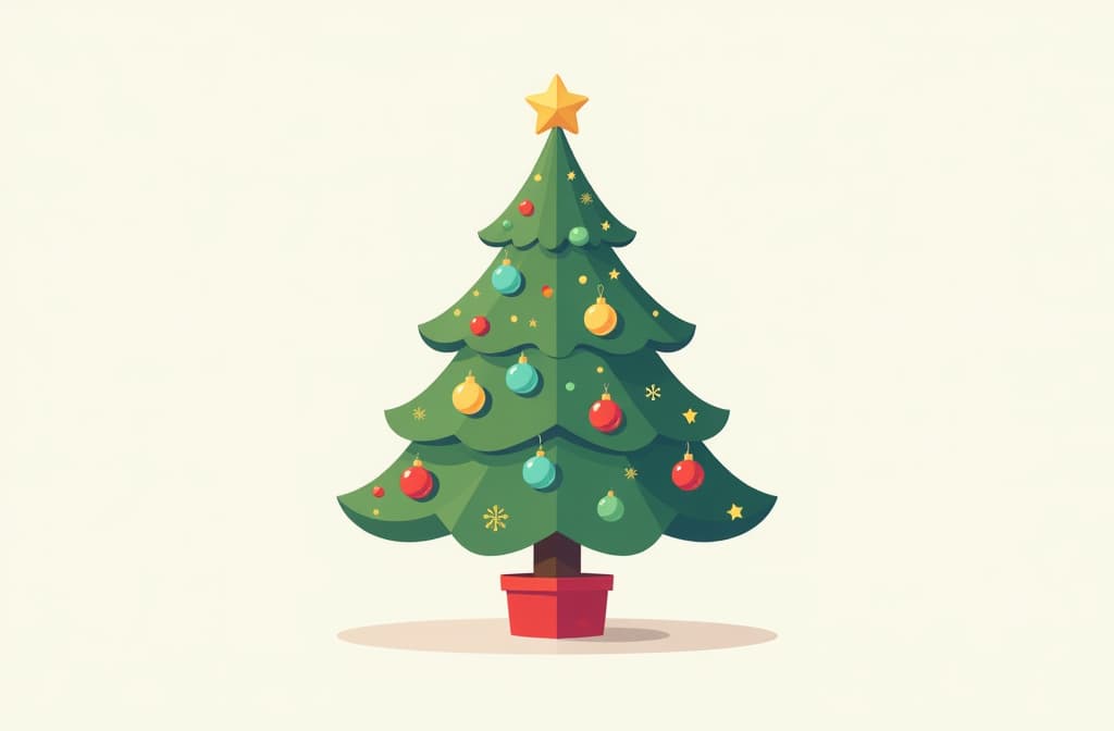  flat illustration, flaticon, (illustration:1.15), flat style, ball christmas tree toy on a white background, pastel shades no dark, black ar 3:2, [cory loftis, strobist, pascal campion :: 0.2]