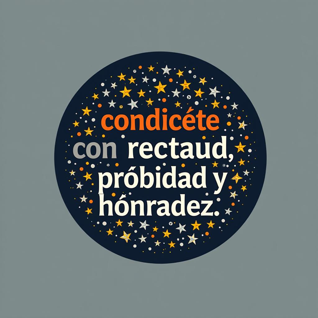  design a logo, crph, with the text 'condúcete con rectitud, probidad y honradez.'.