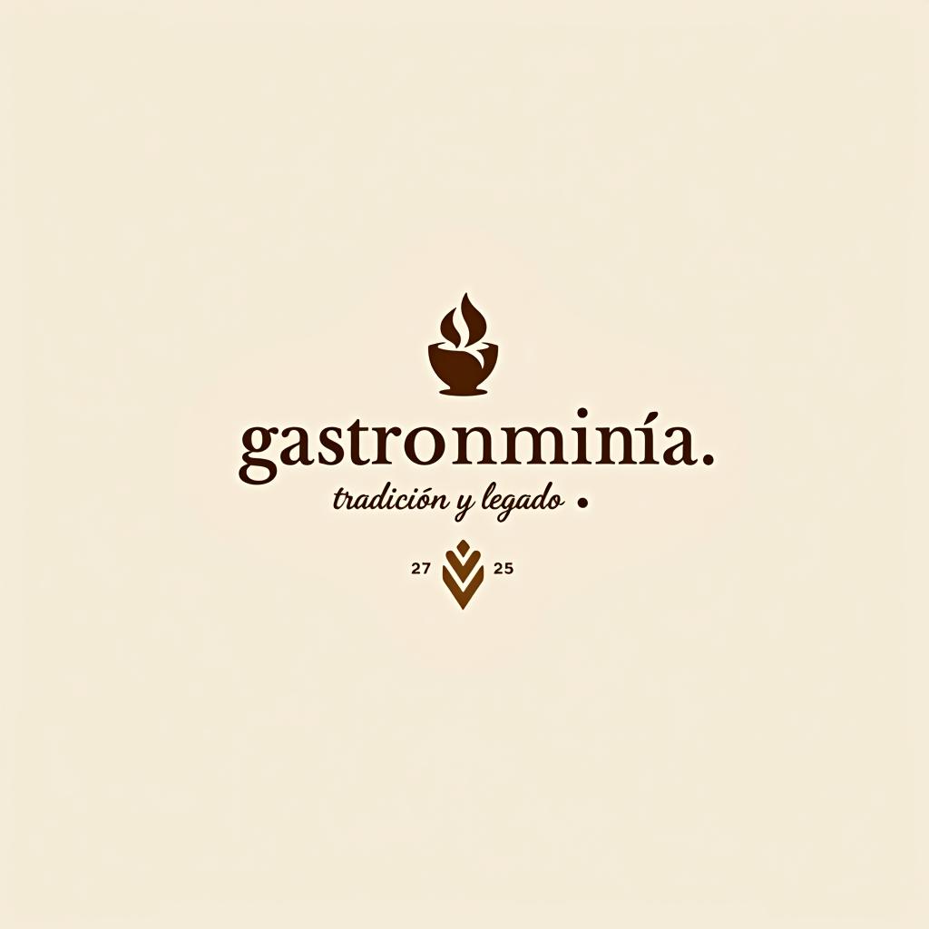  design a logo, in a pencil style. marca artesano colores claros tonos cafés minimalista, simple y elegante, with the text 'gastronomía, arte, tradición y legado'.