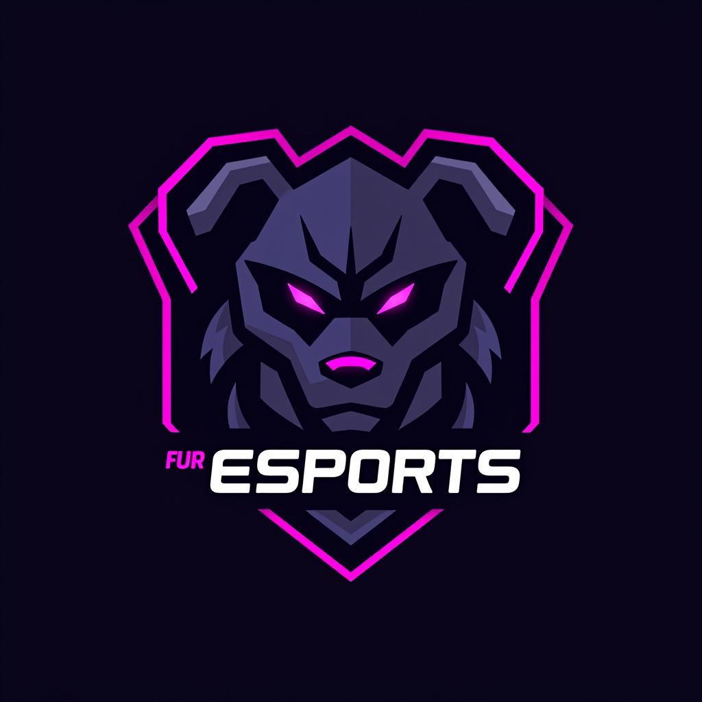  design a logo, logo esports, ours en colère, couleur noir et violet