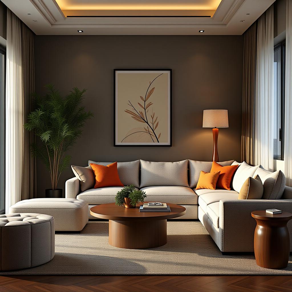  this request describes a stunningly beautiful and hyperrealistic 8k photograph of a densely furnished living room, designed as a gathering space for relaxation and entertainment. the image is in sharp focus, taken in raw format and features intricate, highly detailed elements that highlight its unedited, professionally color graded quality. bright, soft, diffused light enhances the visual appeal, creating an inviting atmosphere around the featured sofa, visible at [this link](https://i.postimg.cc/qnyyzzv9/thing.avif). this image exemplifies a meticulously crafted living space without any digital alterations.