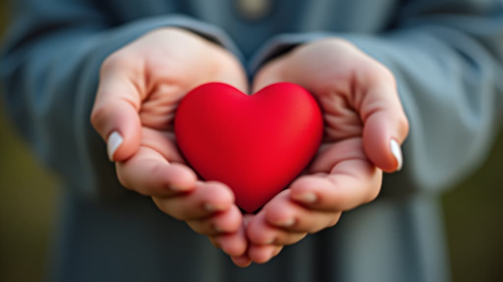  beautiful red heart in hands