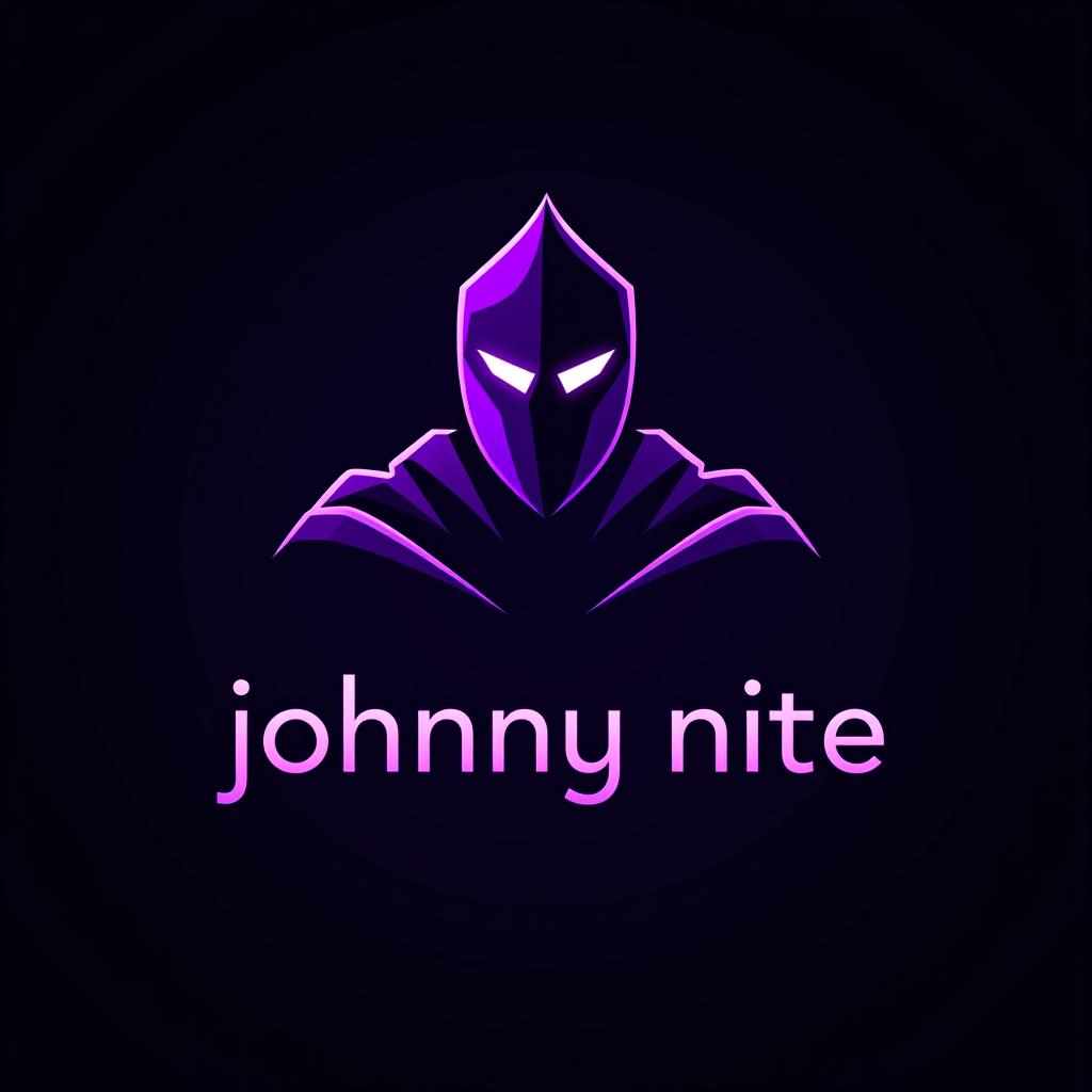  design a logo, knight purple and black , with the text 'johnny nite'.