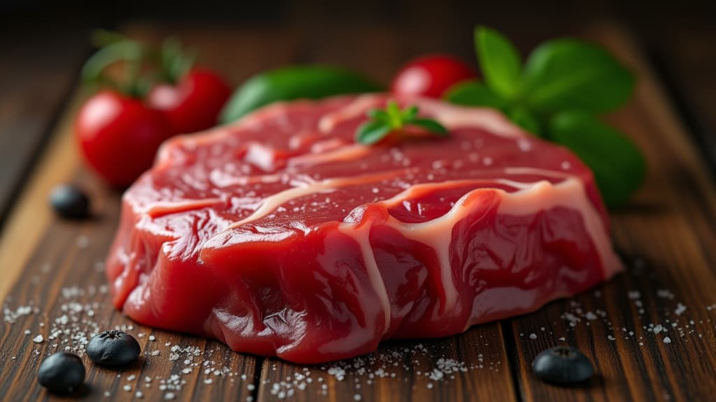  raw red meat with copy space