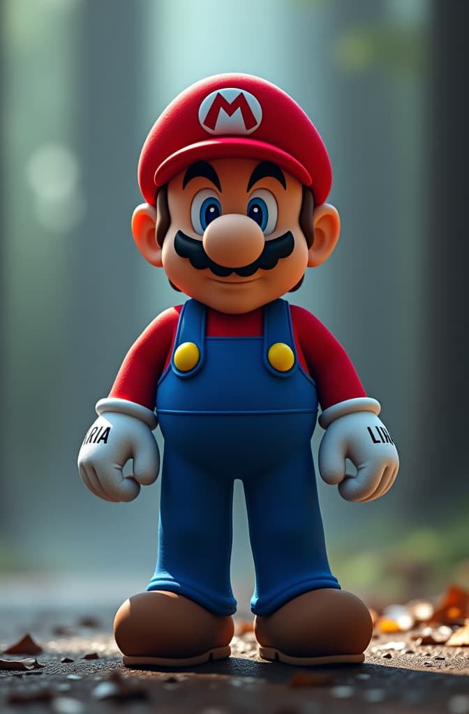  fondo mario bros hyperrealistic, full body, detailed clothing, highly detailed, cinematic lighting, stunningly beautiful, intricate, sharp focus, f/1. 8, 85mm, (centered image composition), (professionally color graded), ((bright soft diffused light)), volumetric fog, trending on instagram, trending on tumblr, HDR 4K, 8K