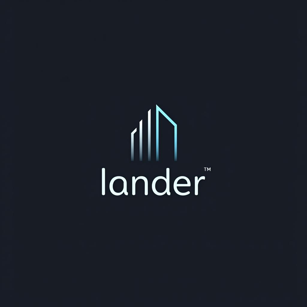  design a logo, minimal line logo in the theme of real estate, with the text ‘lander’