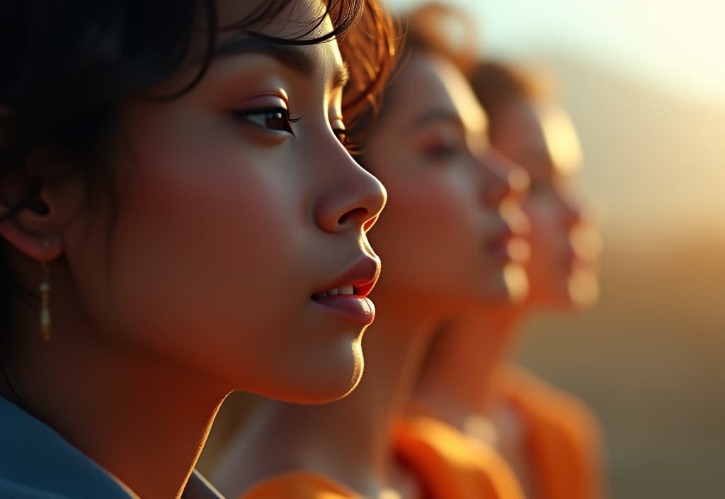  a landscape photo of an artistic rendering of light spectrums reflecting off various skin tones, showcasing how different wavelengths interact with pigmentation hyperrealistic, full body, detailed clothing, highly detailed, cinematic lighting, stunningly beautiful, intricate, sharp focus, f/1. 8, 85mm, (centered image composition), (professionally color graded), ((bright soft diffused light)), volumetric fog, trending on instagram, trending on tumblr, HDR 4K, 8K