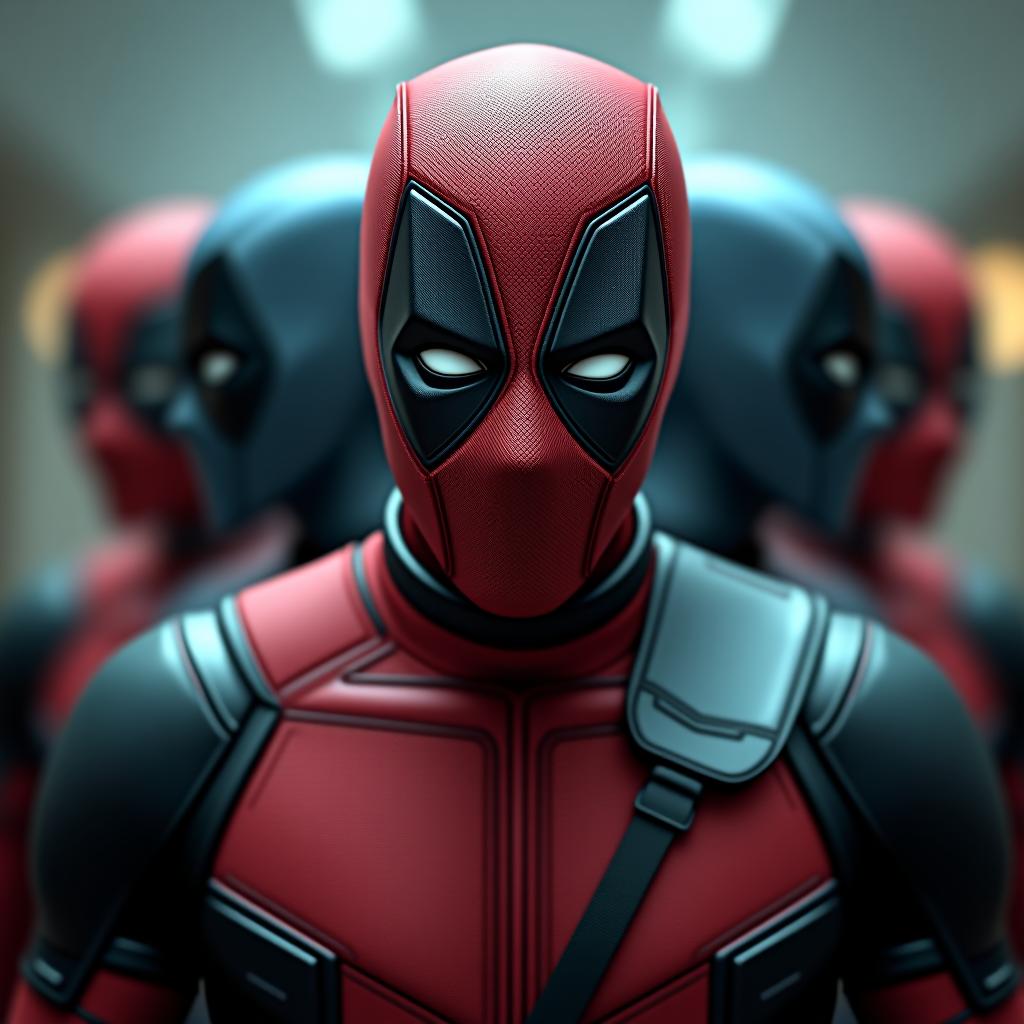  deadpool in different race and genders hyperrealistic, full body, detailed clothing, highly detailed, cinematic lighting, stunningly beautiful, intricate, sharp focus, f/1. 8, 85mm, (centered image composition), (professionally color graded), ((bright soft diffused light)), volumetric fog, trending on instagram, trending on tumblr, HDR 4K, 8K