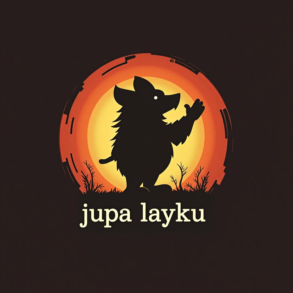  design a logo, estilo de sombras de tinkus con montera pidiendo la mano de una warmi , with the text 'jupa layku'.