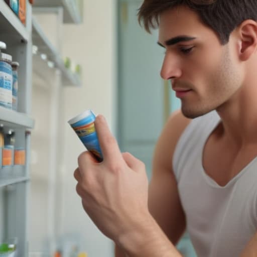 (A slim guy seen taking a health supplement before the start of a rough day ), impressionist, highly detailed, 4k, high quality