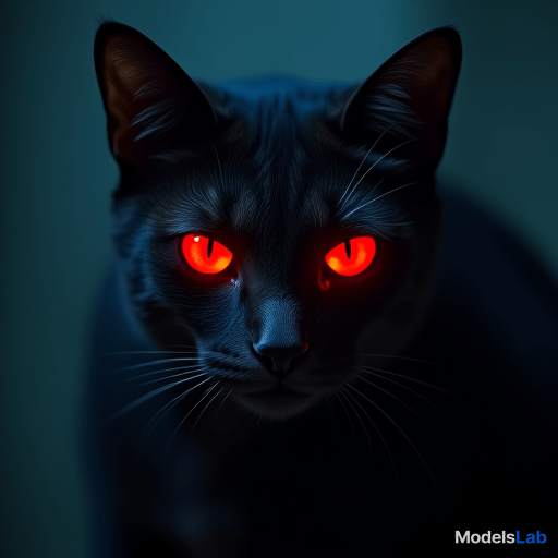  sharp glowing red cat eyes in the dark, haunting eyes, hunter eyes, darkness hyperrealistic, full body, detailed clothing, highly detailed, cinematic lighting, stunningly beautiful, intricate, sharp focus, f/1. 8, 85mm, (centered image composition), (professionally color graded), ((bright soft diffused light)), volumetric fog, trending on instagram, trending on tumblr, HDR 4K, 8K