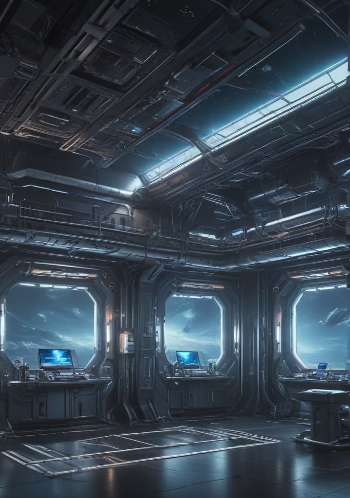 Design a futuristic space station wallpaper with sleek, metallic elements. highly detailed,studio lighting,professional,vivid colors, cinematic lighting, HDR, UHD, 4K, 8k, 64K