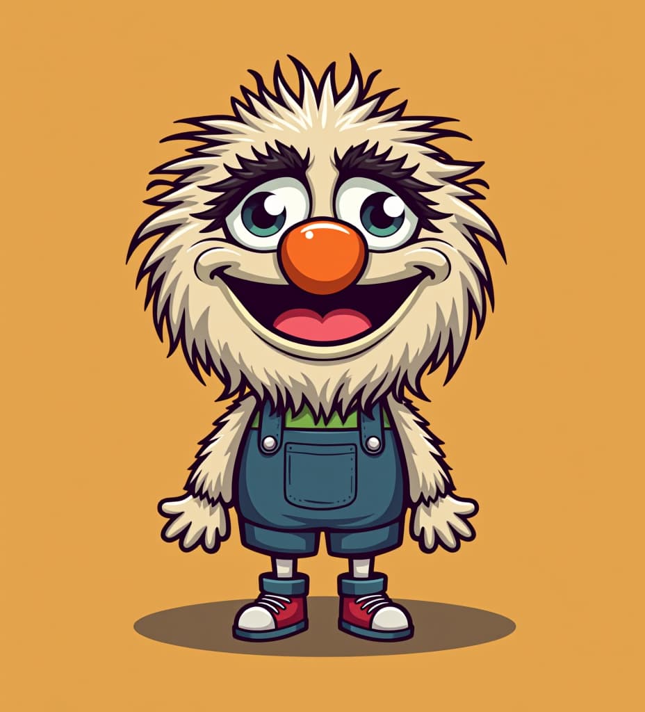  illustrated vector version of fizzgigg, the muppet.