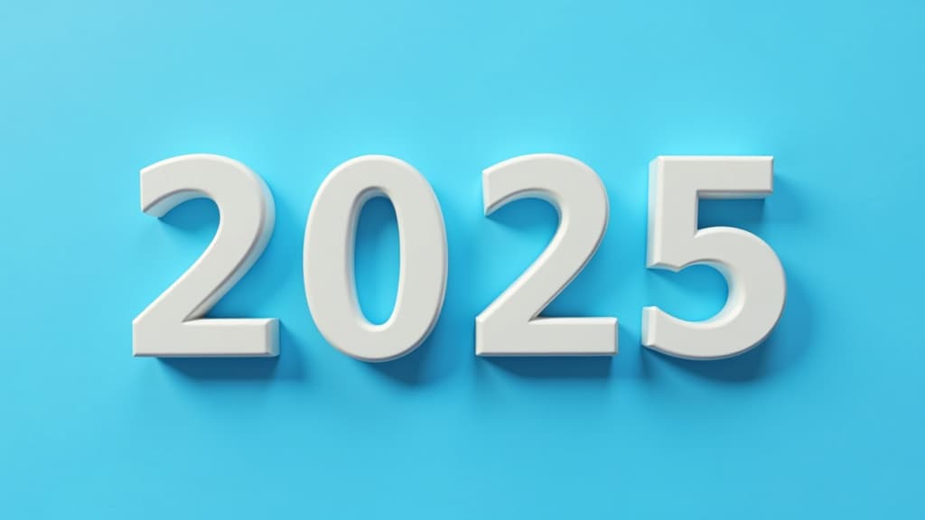  advertising style, stock photo, corporate branding style the numbers 2025 are in a row, there is no 0, instead there is a pill on a blue background . professional, clean, modern, product focused, commercial, eye catching, minimalist, business oriented, highly detailed