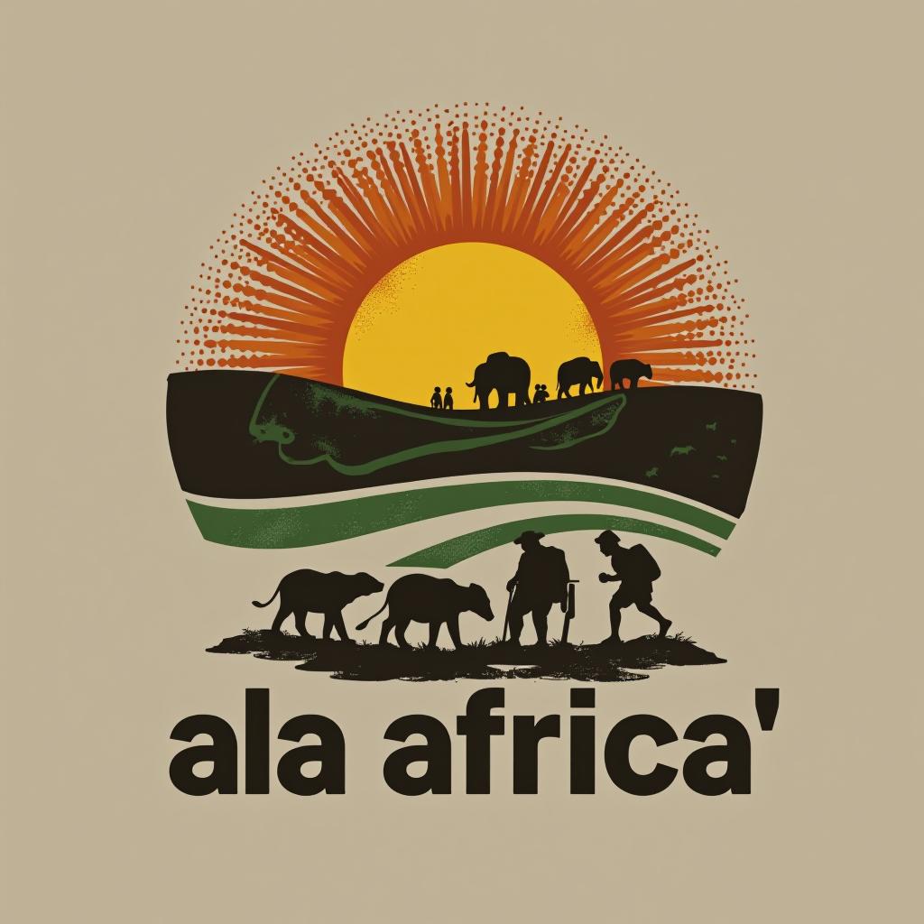  design a logo, africque créative, travailleurs, multi service ., with the text 'ala africa'.