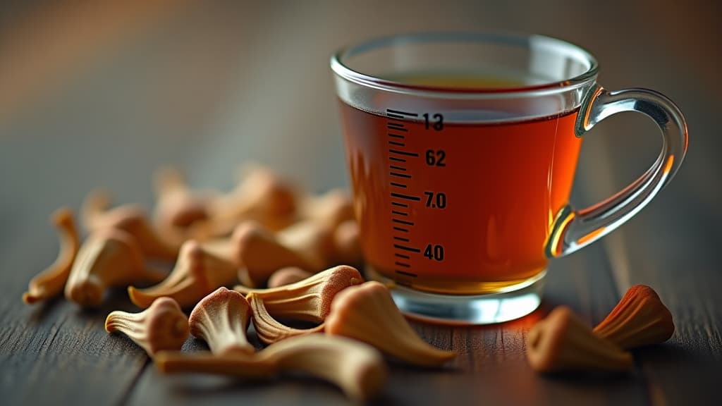  scenes about health and fitness, an eye catching close up of cloves in their natural form, entwined with a measurement cup showing the right quantity for tea. hyperrealistic, full body, detailed clothing, highly detailed, cinematic lighting, stunningly beautiful, intricate, sharp focus, f/1. 8, 85mm, (centered image composition), (professionally color graded), ((bright soft diffused light)), volumetric fog, trending on instagram, trending on tumblr, HDR 4K, 8K