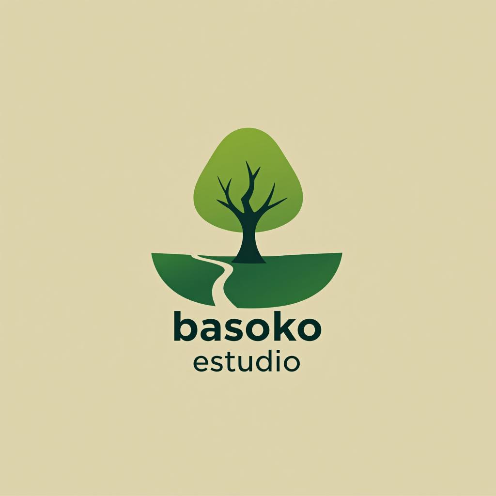  design a logo, bosque y naturaleza , with the text 'basoko estudio'.