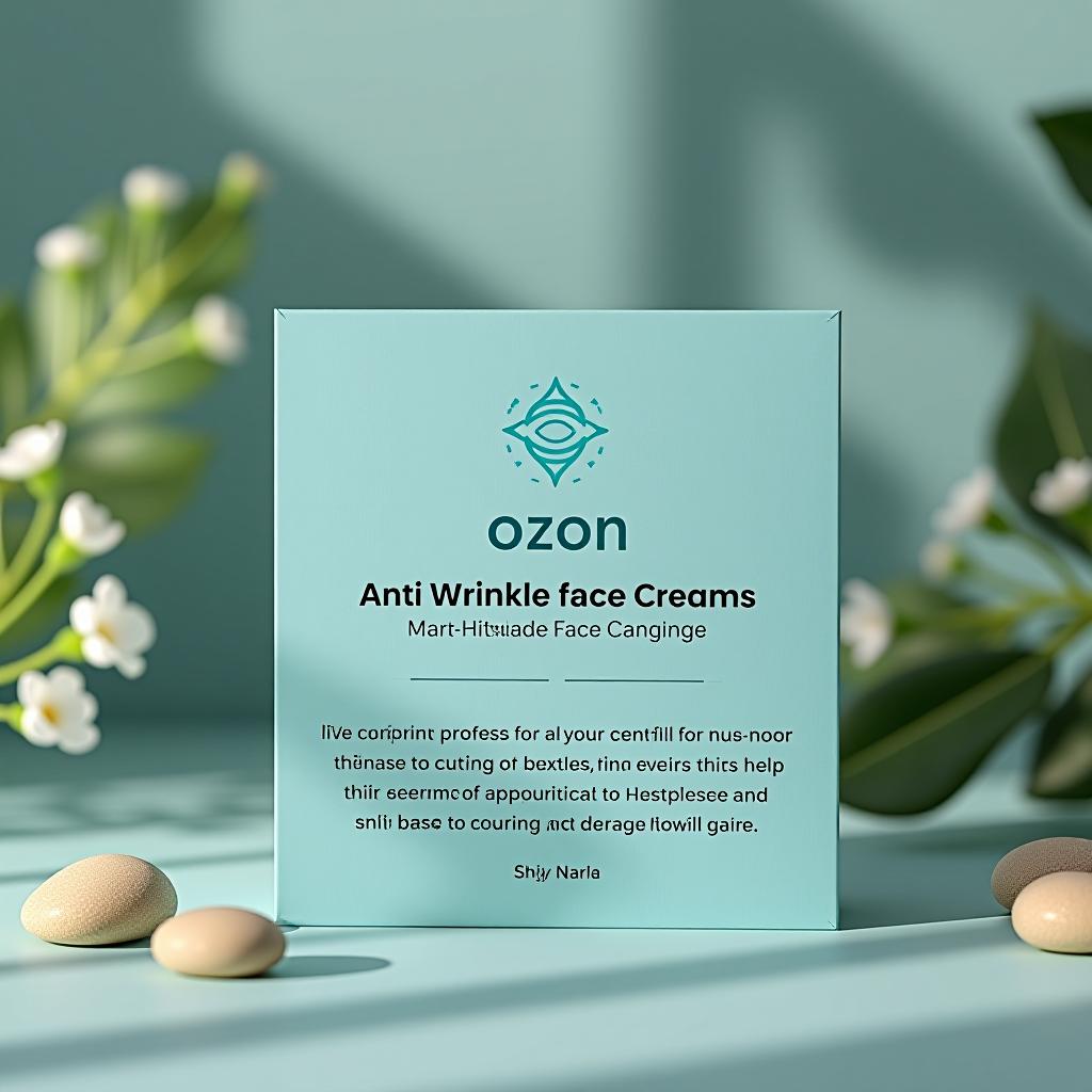  card for the ozon marketplace in a realistic style. theme anti wrinkle face cream.