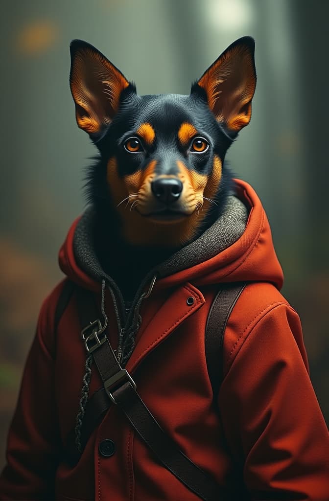  cachorro hyperrealistic, full body, detailed clothing, highly detailed, cinematic lighting, stunningly beautiful, intricate, sharp focus, f/1. 8, 85mm, (centered image composition), (professionally color graded), ((bright soft diffused light)), volumetric fog, trending on instagram, trending on tumblr, HDR 4K, 8K