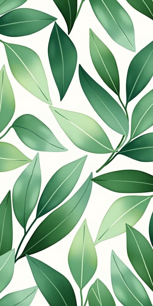  watercolor illustration of green leaves print pattern abstract graphic poster background