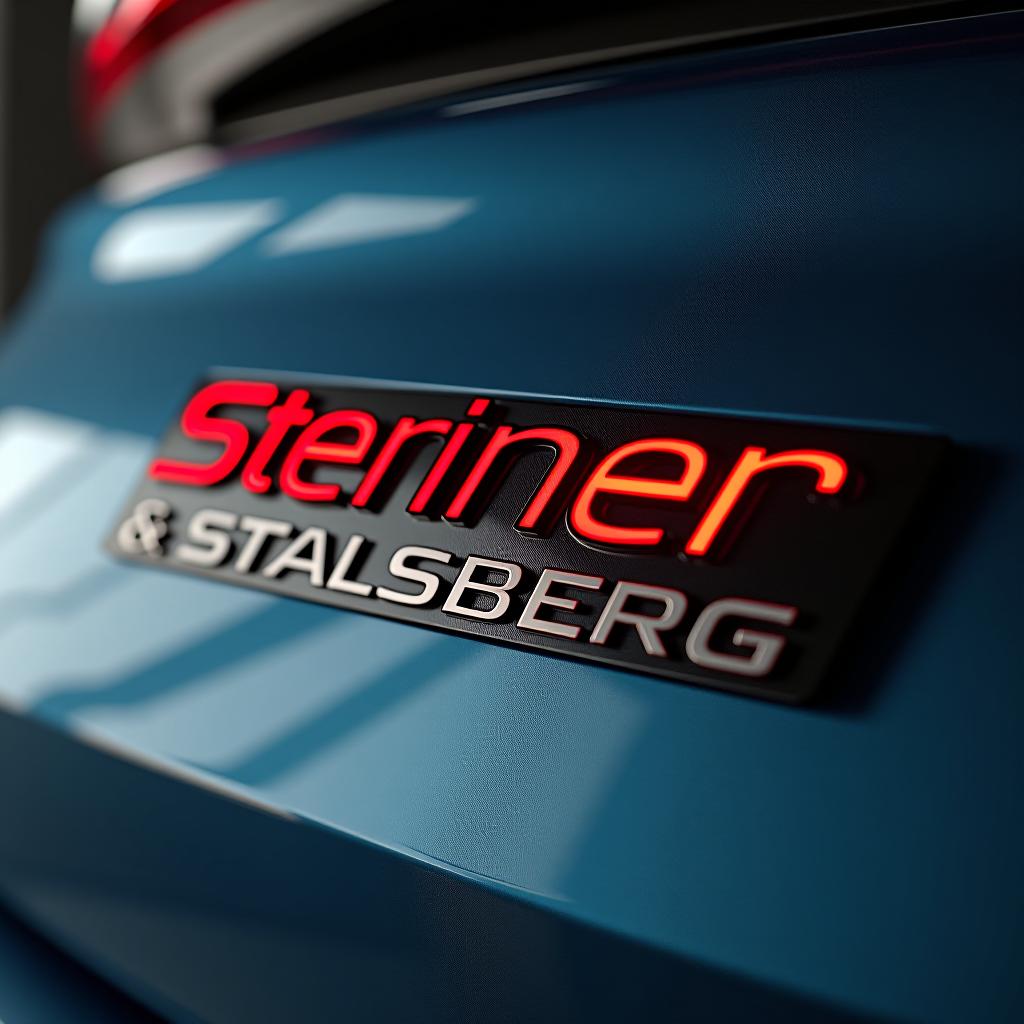  sterner & stalsberg laser service as text. simple car logo, (logo:1.15), hq, hightly detailed, 4k