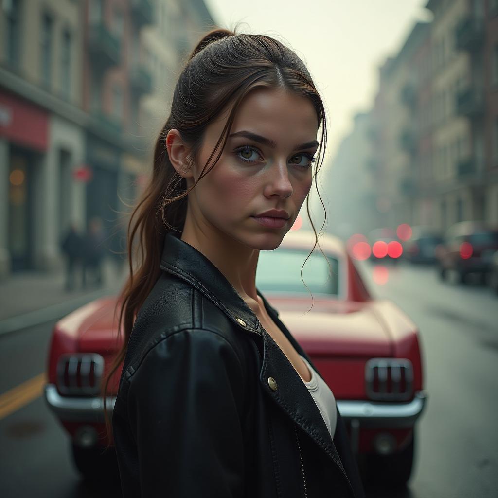  a car in the background of girls. hyperrealistic, full body, detailed clothing, highly detailed, cinematic lighting, stunningly beautiful, intricate, sharp focus, f/1. 8, 85mm, (centered image composition), (professionally color graded), ((bright soft diffused light)), volumetric fog, trending on instagram, trending on tumblr, HDR 4K, 8K