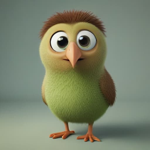 Kiwi flightless bird animated 3d pretty character