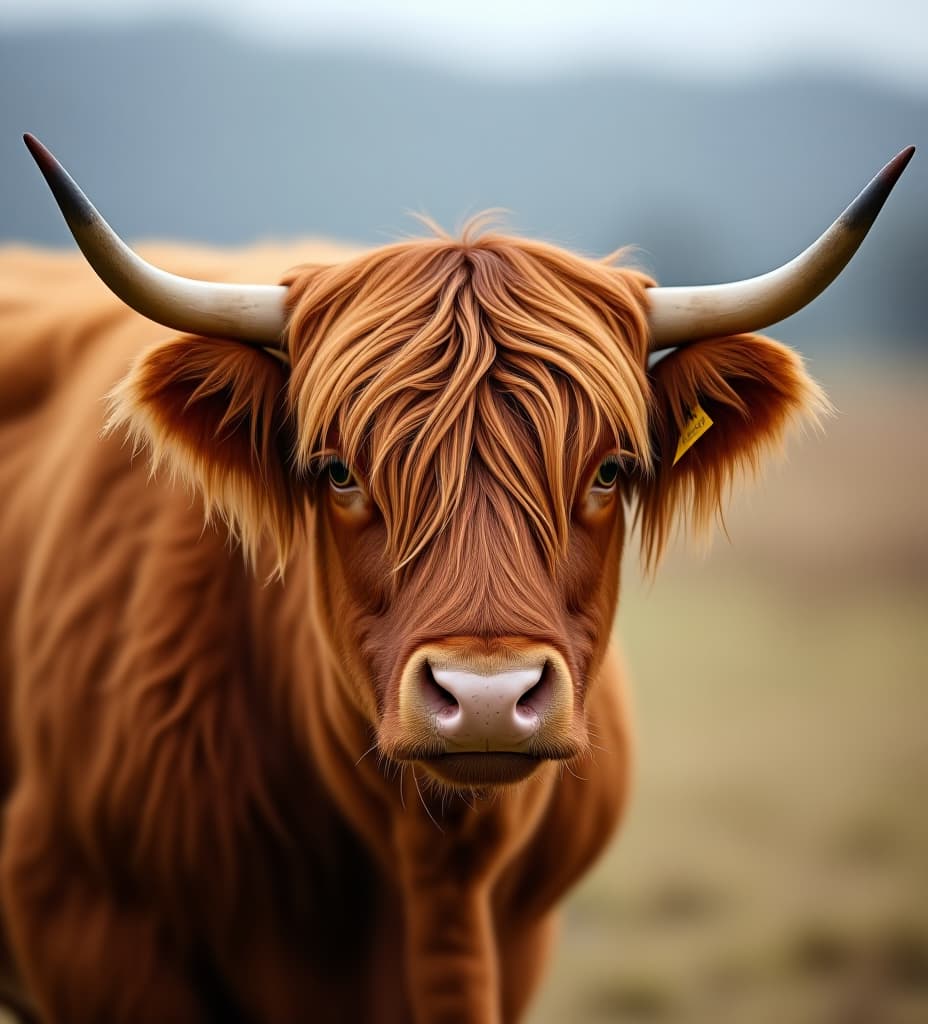  scottish highland cow with bland background