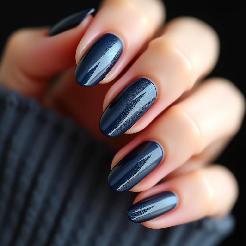  manicure in blue brown shades.