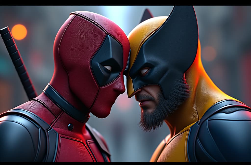  deadpool and wolverine, ilustracion personaje, hd, full color, vector, anime, portrait, cyberpunk, hyper detailed, digital art, trending in artstation, cinematic lighting, studio quality, smooth render, unreal engine 5 rendered, octane rendered, art style by klimt and nixeu and ian sprigger and wlop and krenz cushart hyperrealistic, full body, detailed clothing, highly detailed, cinematic lighting, stunningly beautiful, intricate, sharp focus, f/1. 8, 85mm, (centered image composition), (professionally color graded), ((bright soft diffused light)), volumetric fog, trending on instagram, trending on tumblr, HDR 4K, 8K