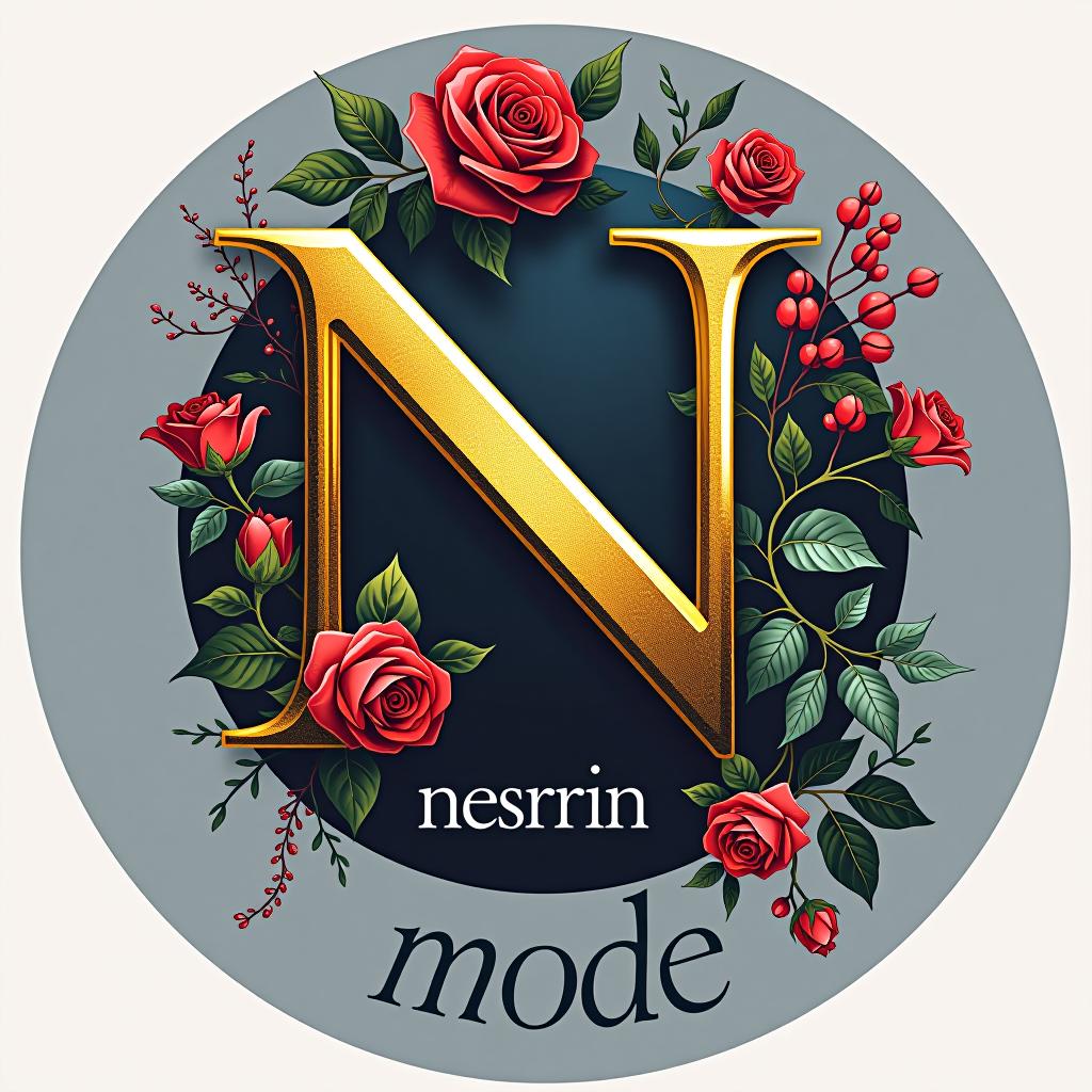  design a logo, in a realism style. erstelle mir ein logo für ein kleider laden im luxus style mit den buchstaben , with the text 'nesrin mode '.