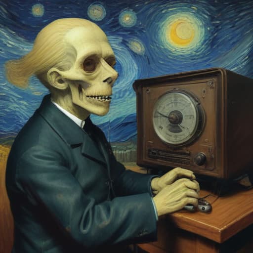 Radio ghost in Van Gogh style