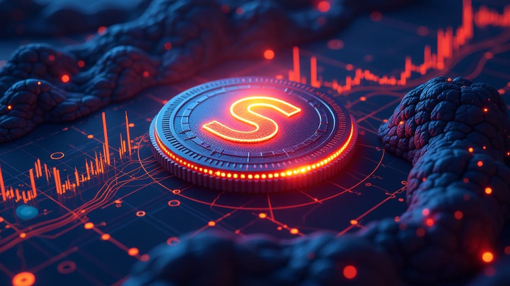  prompt: create a hyper realistic and detailed image capturing the success and growth of solana cryptocurrency. show a vibrant and dynamic composition featuring a magnified solana logo prominently displayed in the center, surrounded by intricate digital charts and graphs showcasing the price increase trends. include a visually striking representation of the current price of $157.60 usd and €141.29 eur, depicted with luminous, glowing numbers. incorporate elements symbolizing stability and growt